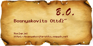 Bosnyakovits Ottó névjegykártya